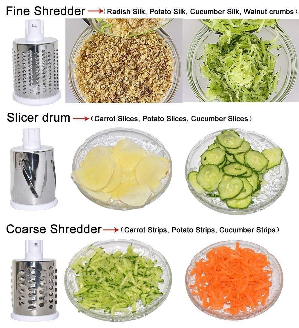 4-in-1 Rotary Drum Vegetable Grater & Slicer – Multipurpose Manual Kitchen Cutter
