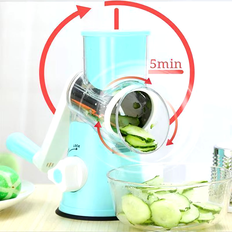 3-In-1 Manual Rotation Vegetable Fruit Slicer round Cutter Potato Grater Spiralizer Vegetable Chopper Kitchen Home Tools